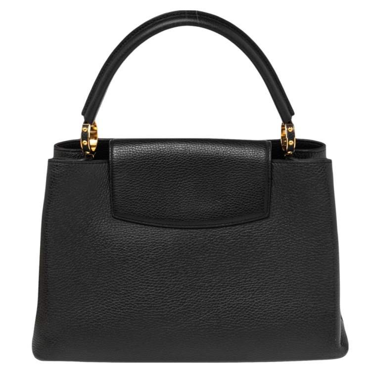 Pre Owned Louis Vuitton Black Taurillon Leather Capucines MM Bag