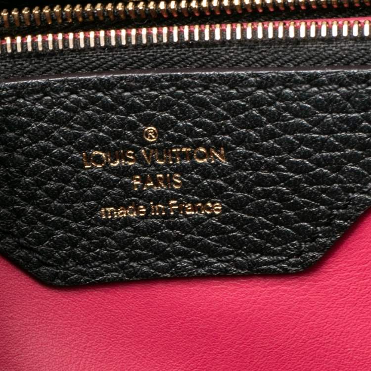 Pre Owned Louis Vuitton Black Taurillon Leather Capucines MM Bag