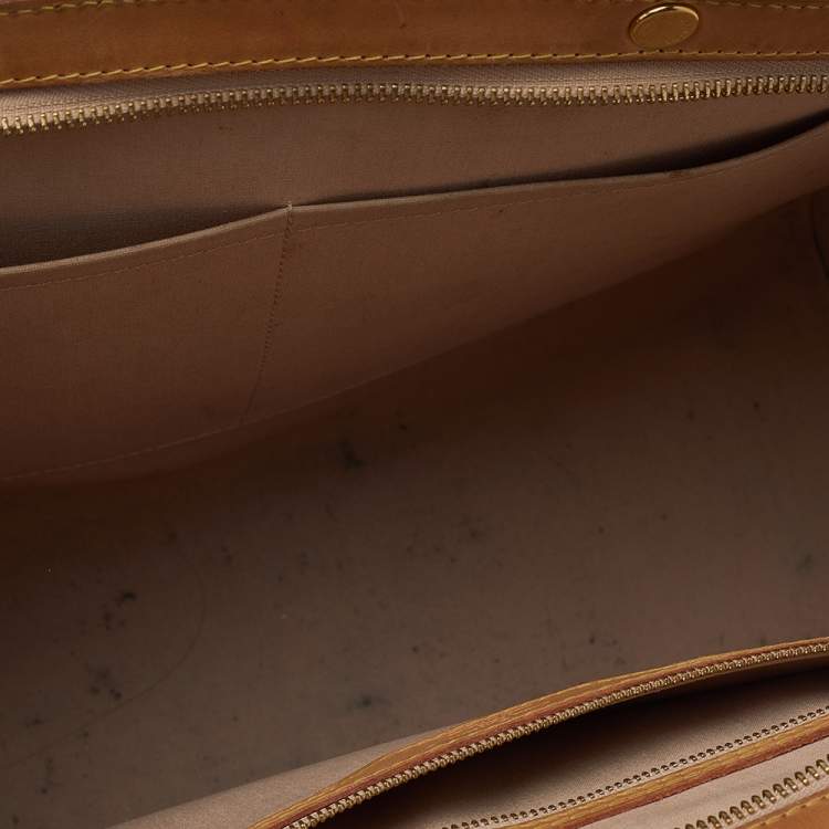 Pre Owned Louis Vuitton Rose Florentine Monogram Vernis Brea GM Bag