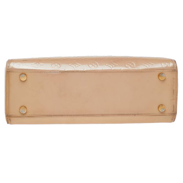 Pre Owned Louis Vuitton Rose Florentine Monogram Vernis Brea GM Bag