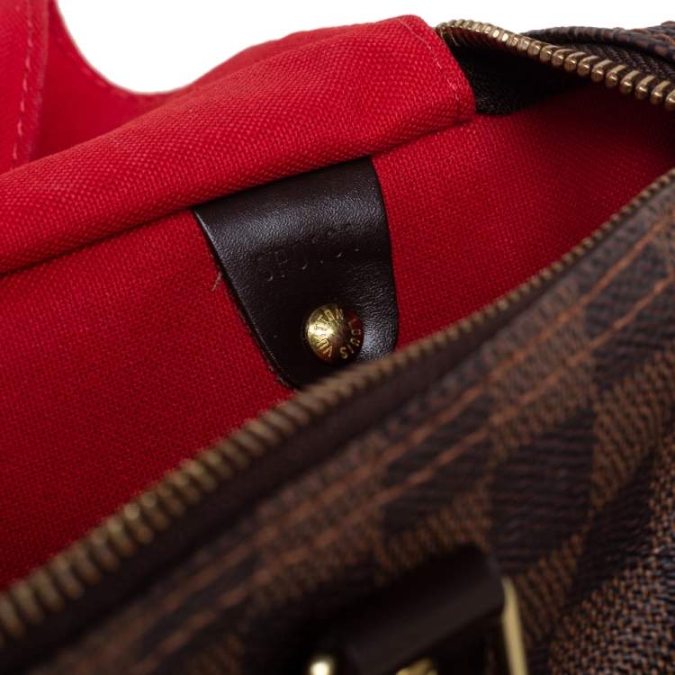 Pre Owned Louis Vuitton Damier Ebene Canvas Speedy 30 Bag