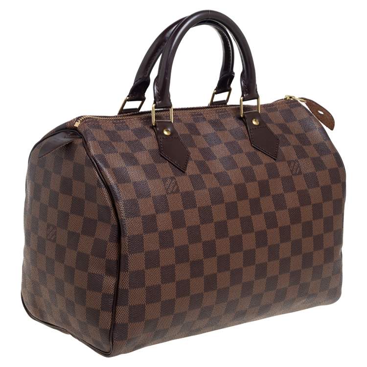Pre Owned Louis Vuitton Damier Ebene Canvas Speedy 30 Bag