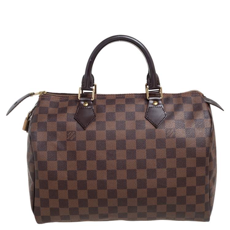 Pre Owned Louis Vuitton Damier Ebene Canvas Speedy 30 Bag