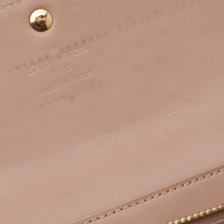 Pre Owned Louis Vuitton Rose Florentine Monogram Vernis Sarah Wallet