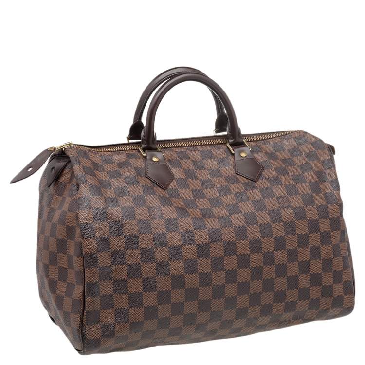 Pre Owned Louis Vuitton Damier Ebene Canvas Speedy 35 Bag
