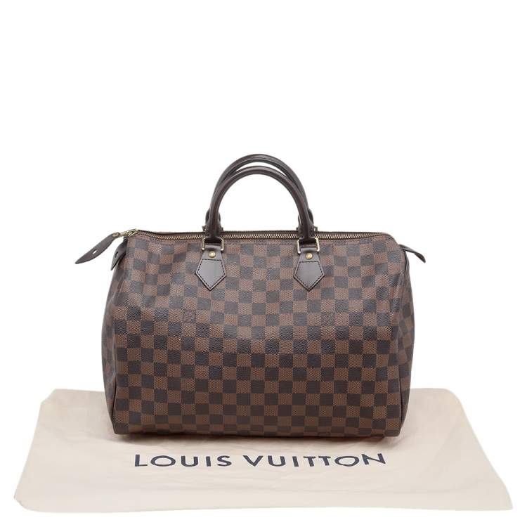 Pre Owned Louis Vuitton Damier Ebene Canvas Speedy 35 Bag
