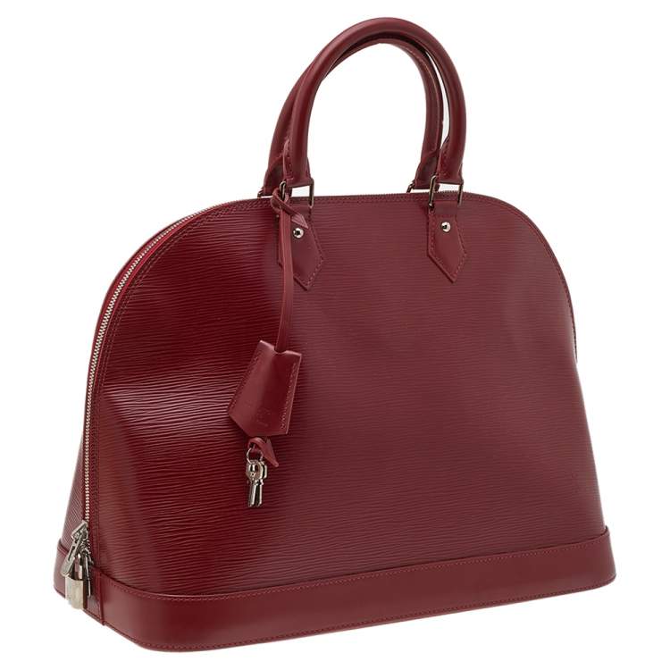 Pre Owned Louis Vuitton Red Epi Leather Alma MM Bag