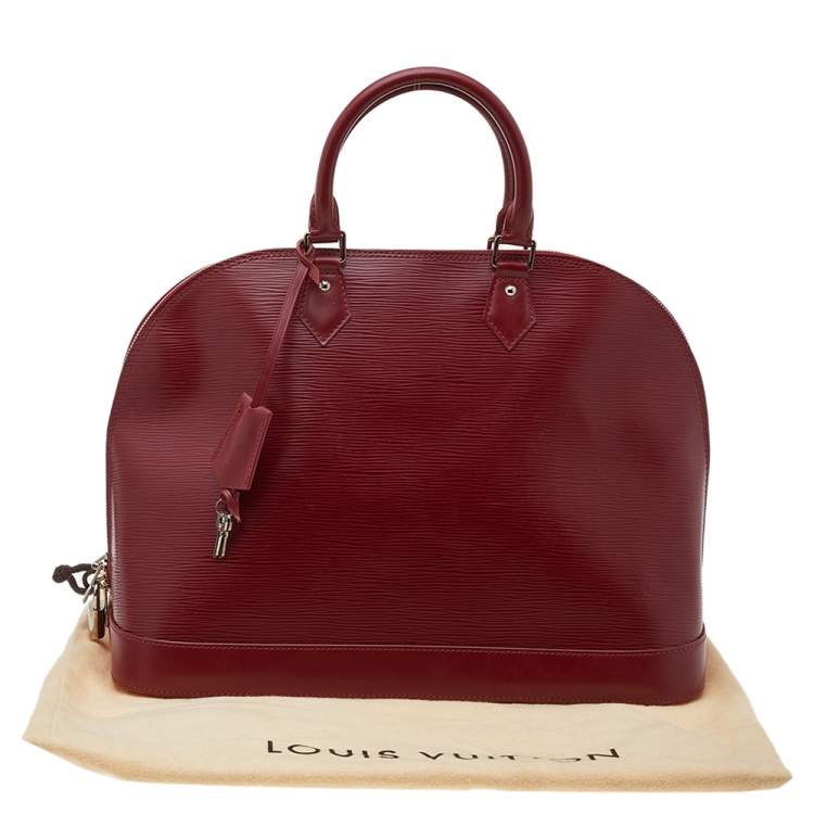 Pre Owned Louis Vuitton Red Epi Leather Alma MM Bag