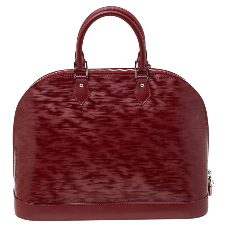 Pre Owned Louis Vuitton Red Epi Leather Alma MM Bag