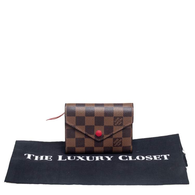 Pre Owned Louis Vuitton Damier Ebene Canvas Victorine Wallet