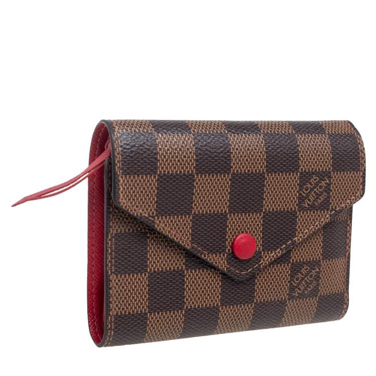 Pre Owned Louis Vuitton Damier Ebene Canvas Victorine Wallet