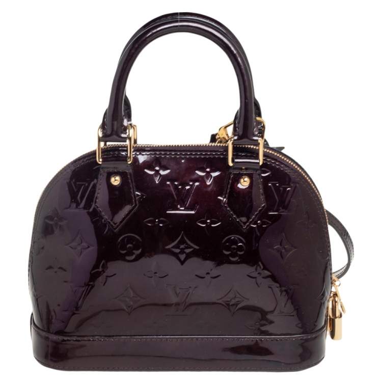 Louis Vuitton Black/Burgundy Monogram Vernis Alma BB Bag Louis Vuitton