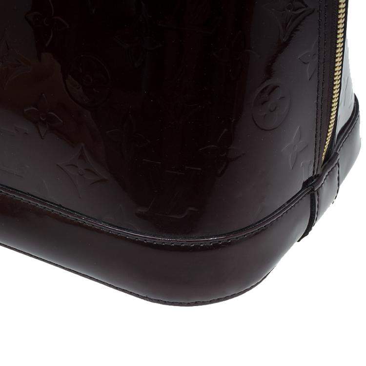Pre Owned Louis Vuitton Amarante Monogram Vernis Alma GM Bag