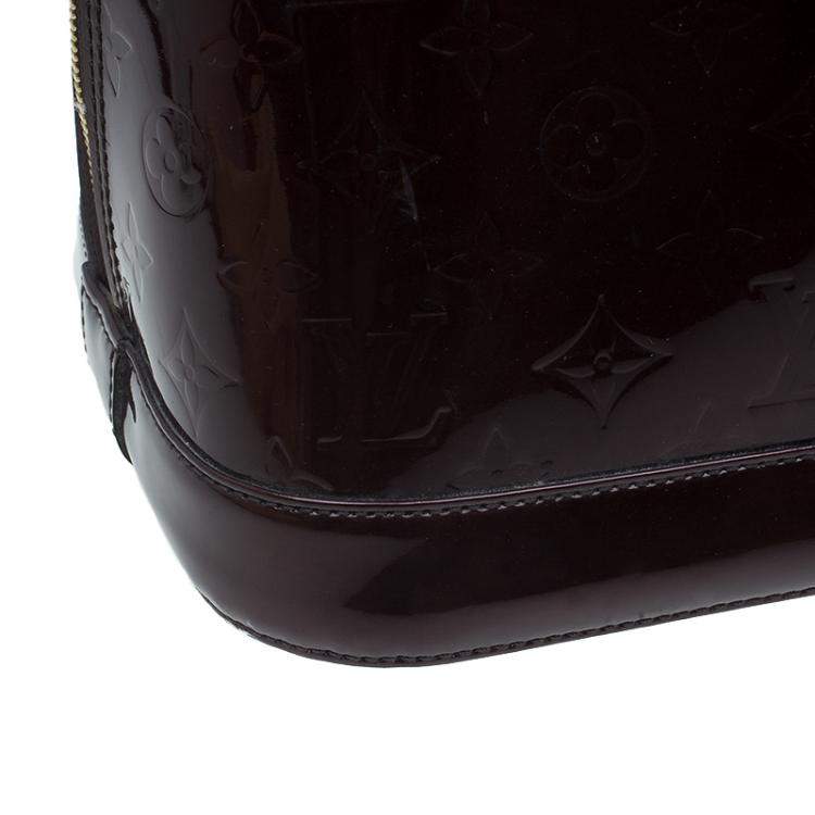 Pre Owned Louis Vuitton Amarante Monogram Vernis Alma GM Bag