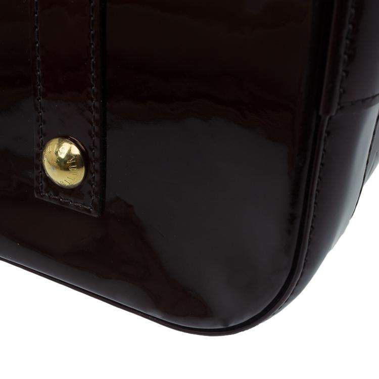 Pre Owned Louis Vuitton Amarante Monogram Vernis Alma GM Bag