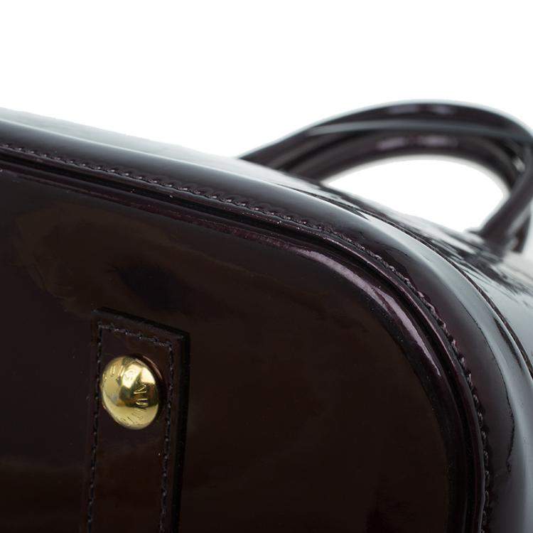 Pre Owned Louis Vuitton Amarante Monogram Vernis Alma GM Bag