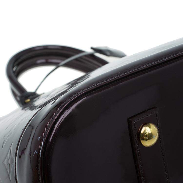 Pre Owned Louis Vuitton Amarante Monogram Vernis Alma GM Bag