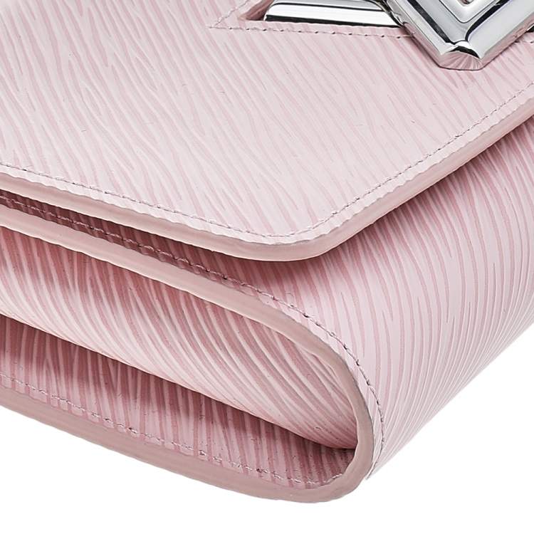 Pre Owned Louis Vuitton Rose Ballerine Epi Leather Twist Wallet On Chain