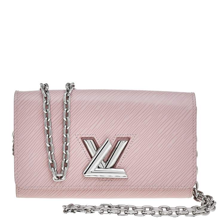 Authentic Louis Vuitton Twist Chain Epi Leather Wallet in Rose
