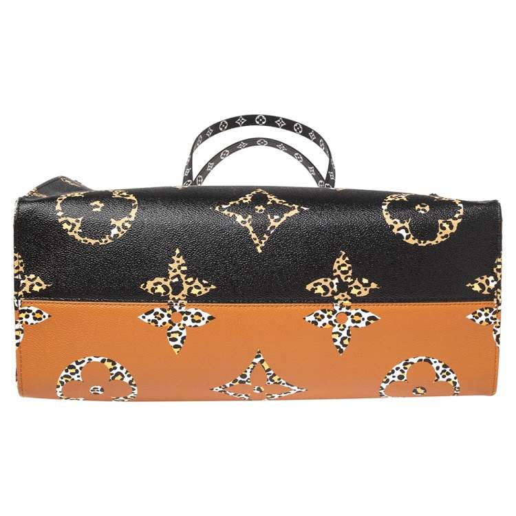 Pre Owned Louis Vuitton Black Monogram Giant Jungle Onthego GM Bag