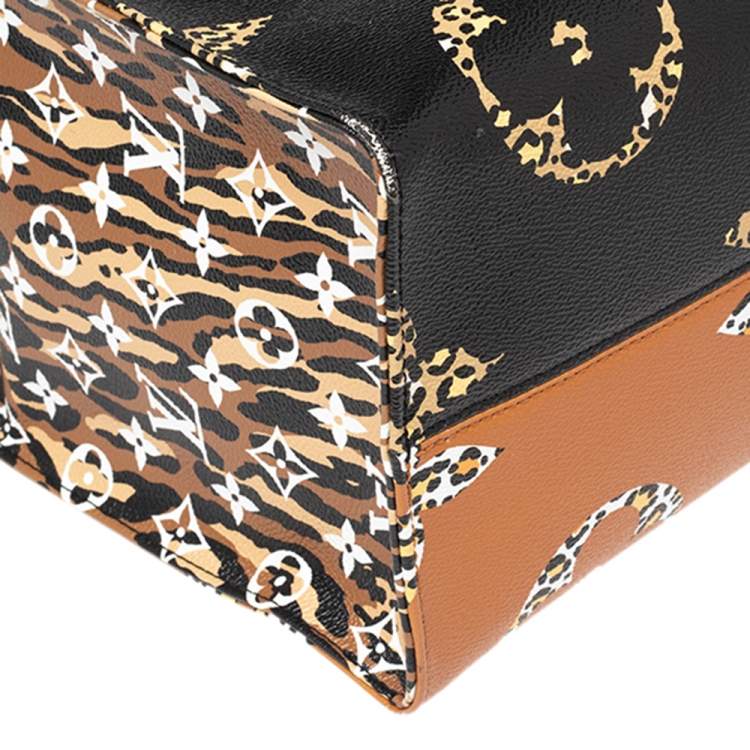 Pre Owned Louis Vuitton Black Monogram Giant Jungle Onthego GM Bag