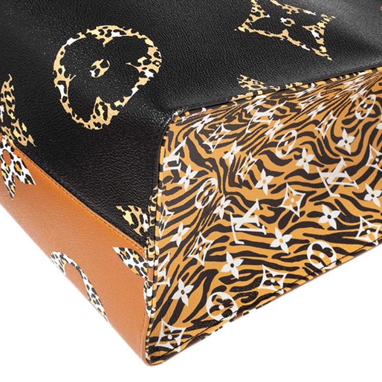 Pre Owned Louis Vuitton Black Monogram Giant Jungle Onthego GM Bag