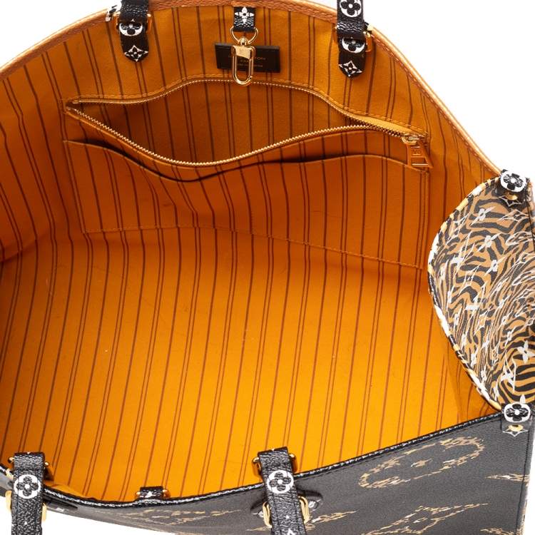 Pre Owned Louis Vuitton Black Monogram Giant Jungle Onthego GM Bag