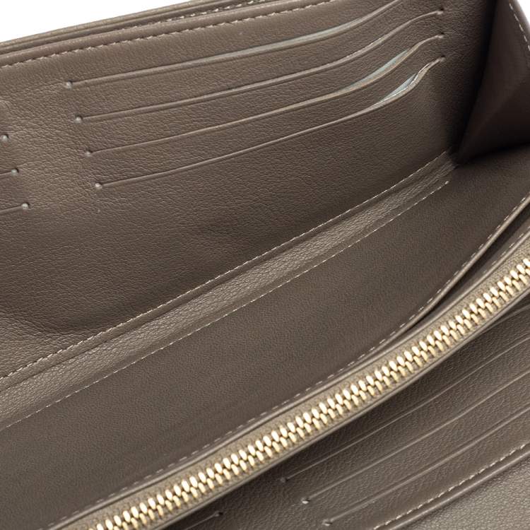Louis Vuitton Grey Ebene Monogram Mahina Leather Amelia Wallet Louis Vuitton