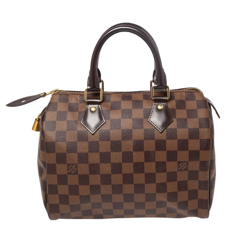 Pre Owned Louis Vuitton Damier Ebene Canvas Speedy 25 Bag