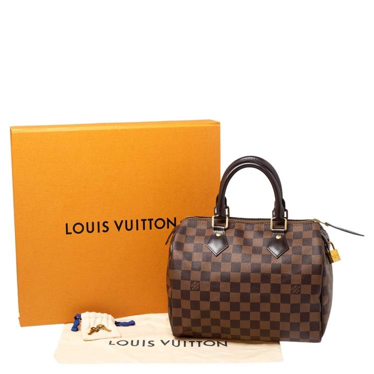 Pre Owned Louis Vuitton Damier Ebene Canvas Speedy 25 Bag
