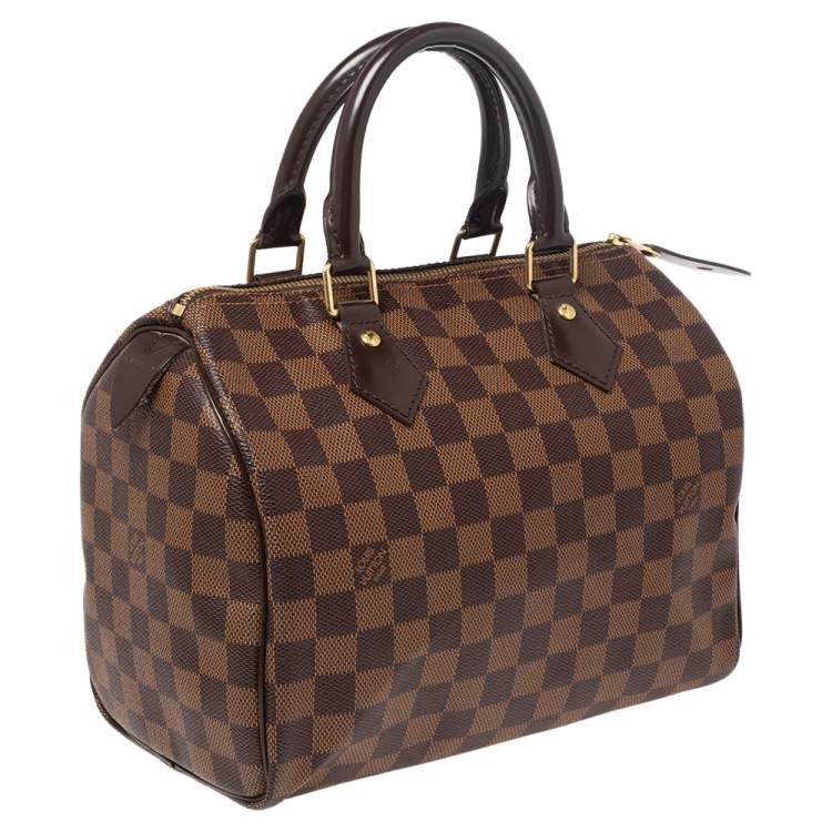 Pre Owned Louis Vuitton Damier Ebene Canvas Speedy 25 Bag