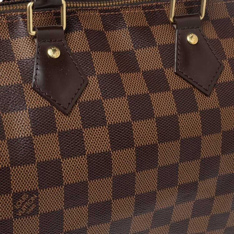 Pre Owned Louis Vuitton Damier Ebene Canvas Speedy 25 Bag