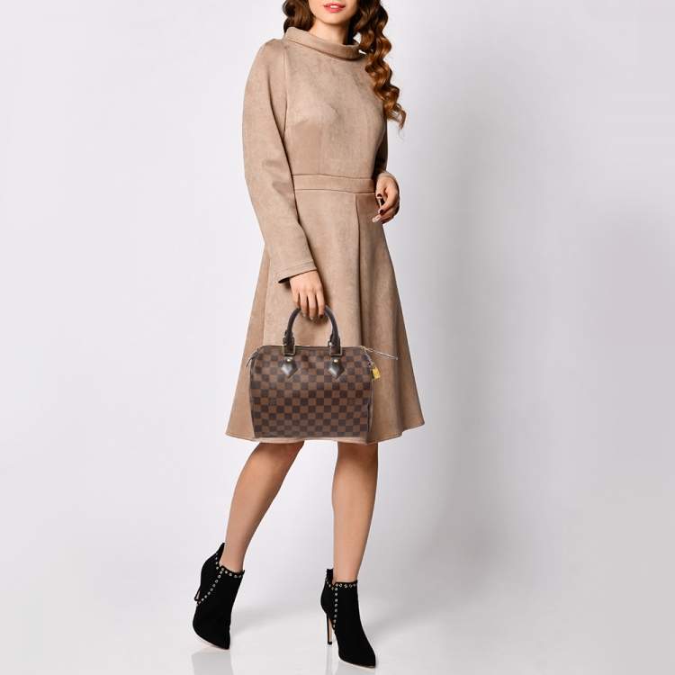 Pre Owned Louis Vuitton Damier Ebene Canvas Speedy 25 Bag