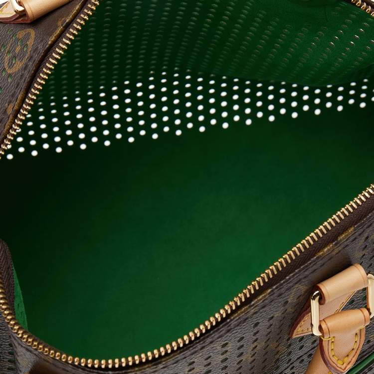 مملوكة مسبقًا Louis Vuitton Green Monogram Perforated Canvas Limited Edition Speedy 30 Bag