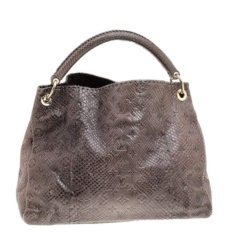 Pre Owned Louis Vuitton Gris Python Artsy MM Bag