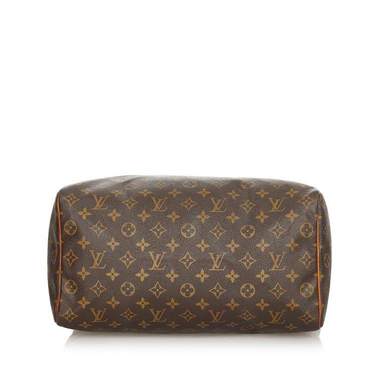 Pre Owned Louis Vuitton Brown Monogram Canvas Speedy 35 Top Handle Bag