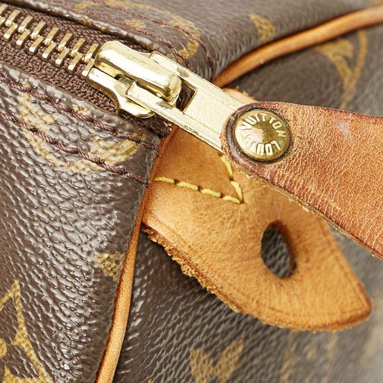 Pre Owned Louis Vuitton Brown Monogram Canvas Speedy 35 Top Handle Bag