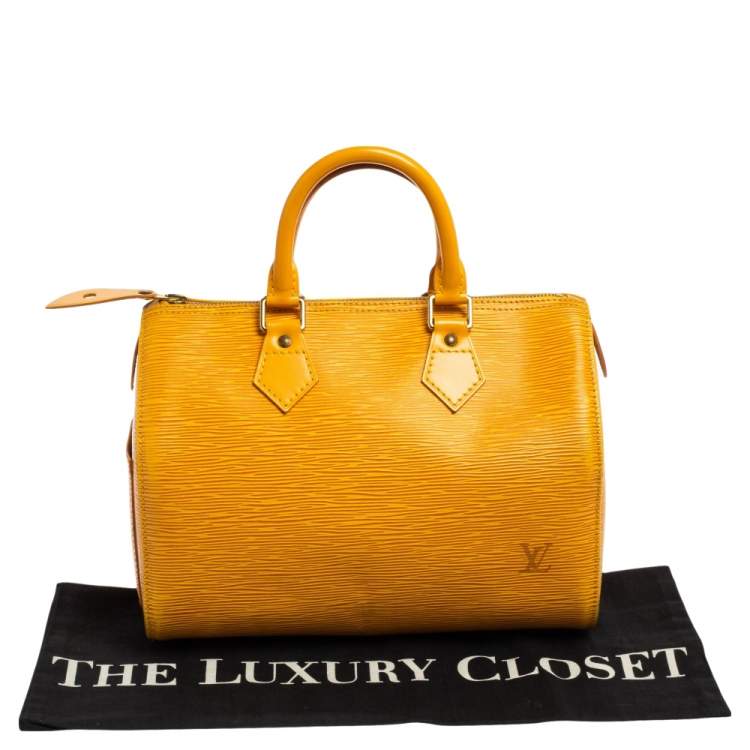 مملوكة مسبقًا Louis Vuitton Tassil Yellow Epi Leather Speedy 25 Bag