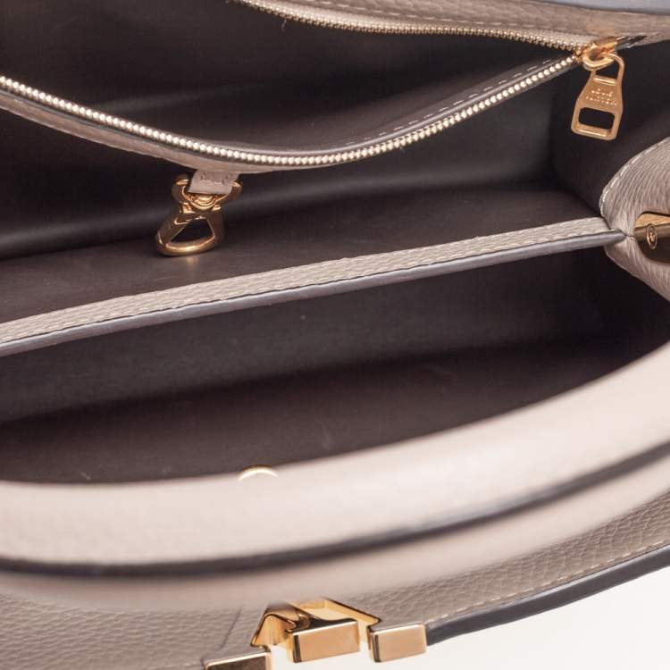 Pre Owned Louis Vuitton Galet Cuir Taurillon Leather Capucines MM Bag