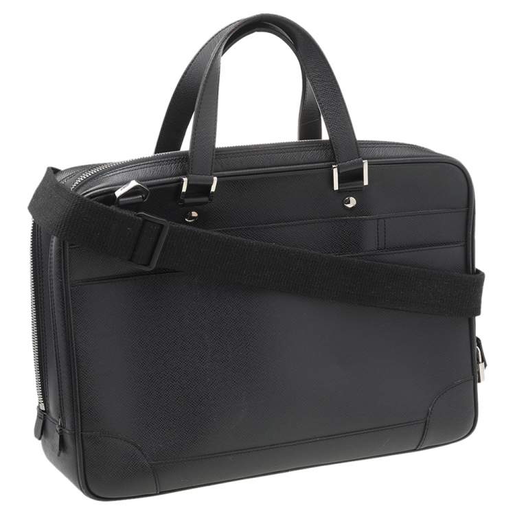 Pre Owned Louis Vuitton Black Taiga Leather Alexander Briefcase
