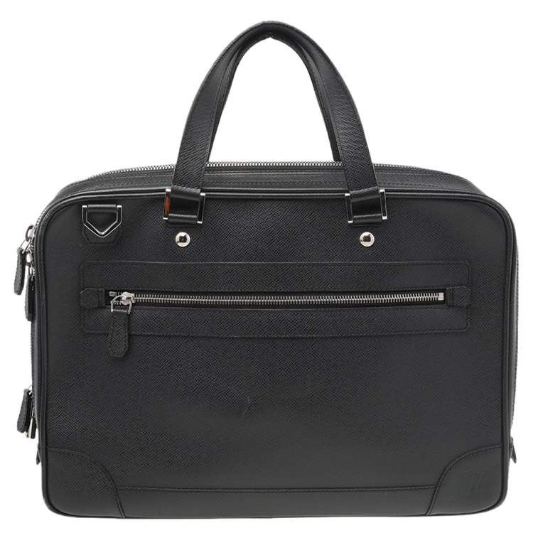 Pre Owned Louis Vuitton Black Taiga Leather Alexander Briefcase