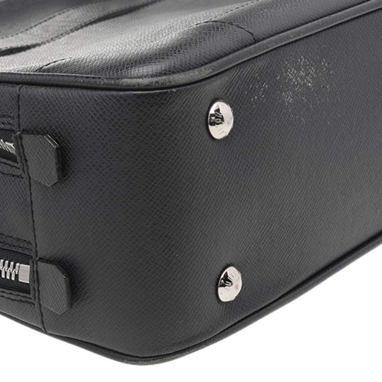 Pre Owned Louis Vuitton Black Taiga Leather Alexander Briefcase