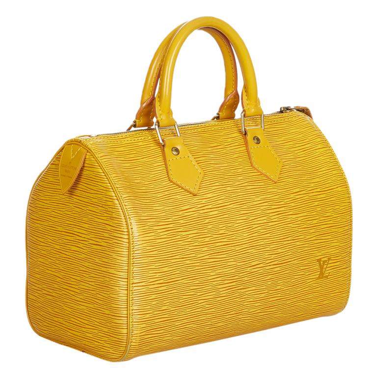 Louis Vuitton Yellow Epi Leather Speedy 35 Bag.  Luxury