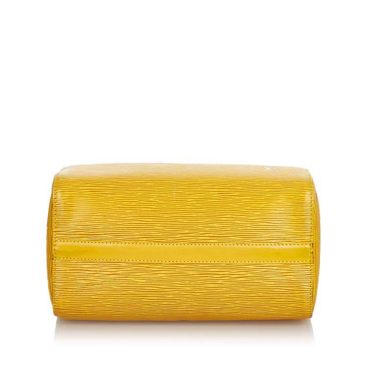 Pre Owned Louis Vuitton Yellow Epi Leather Speedy 25 Top Handle Bag