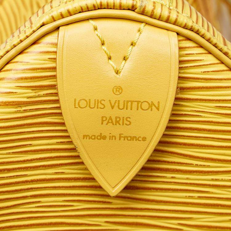 Pre Owned Louis Vuitton Yellow Epi Leather Speedy 25 Top Handle Bag