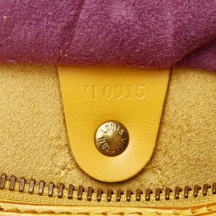Pre Owned Louis Vuitton Yellow Epi Leather Speedy 25 Top Handle Bag
