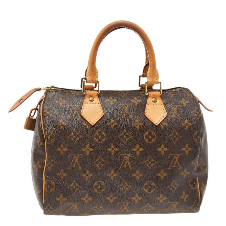 Pre Owned Louis Vuitton Monogram Canvas And Leather Speedy 25 Bag