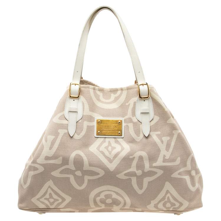 Louis Vuitton Louis Vuitton Tahitienne Cabas PM Beige Canvas & White