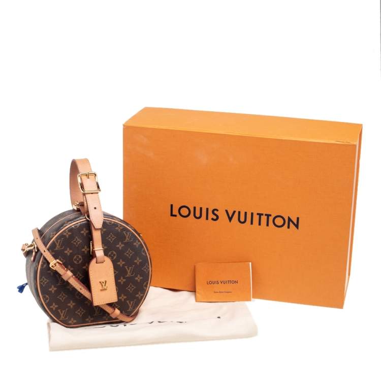 Pre Owned Louis Vuitton Monogram Canvas And Leather Petite Boite Chapeau Bag