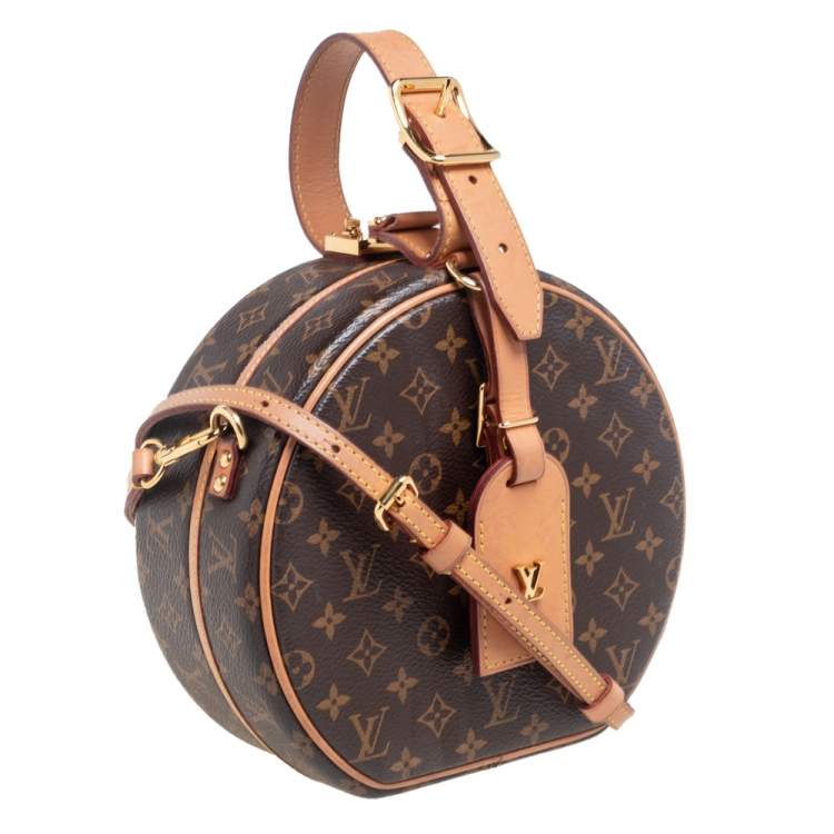 Pre Owned Louis Vuitton Monogram Canvas And Leather Petite Boite Chapeau Bag